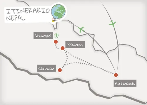 Mappa itinerario Nepal